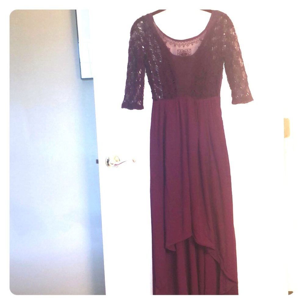 Free People plum color hi lo dress sz xs